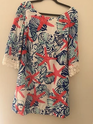 Lilly Pulitzer Harbor Tunic Dress She She Shells Starfish size Medium - Imagem 1 de 4