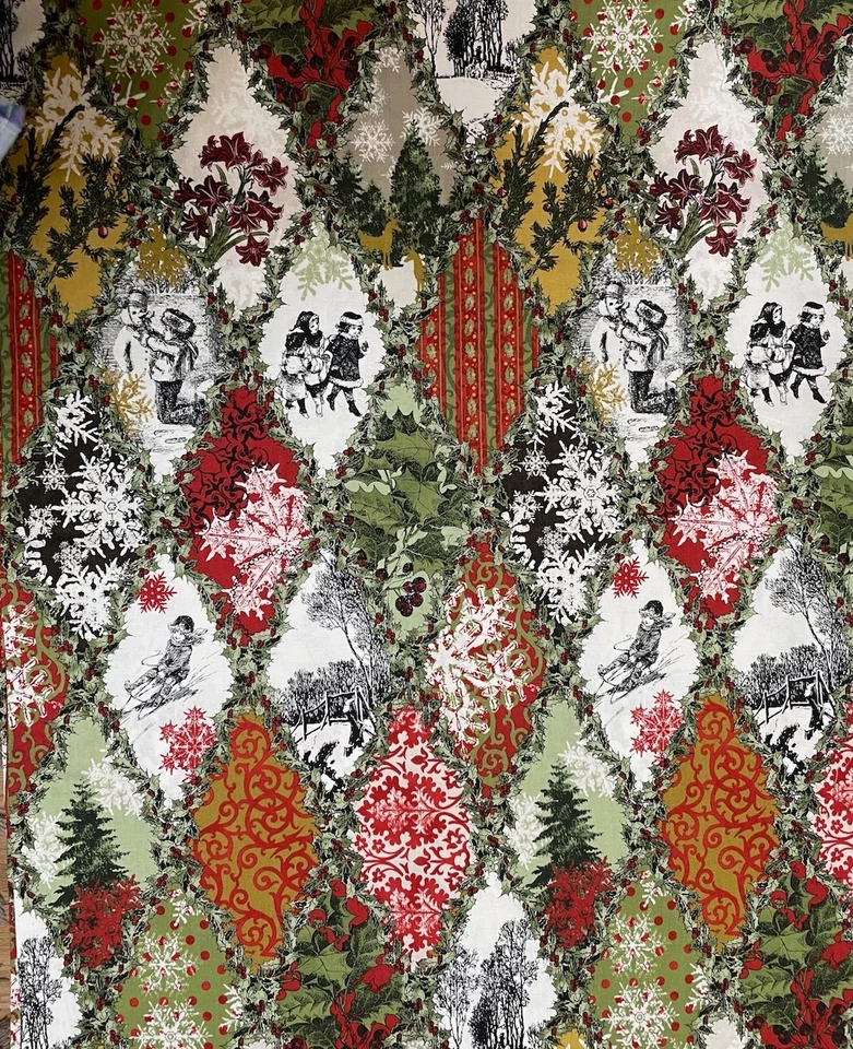 Tela Wintergraphix III, verde y rojo, tela Jason Yenter en el principio por comprar Foto 1 de 4