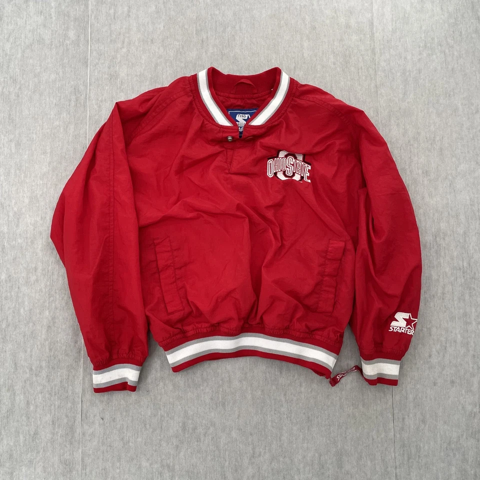 Jaqueta vintage Ohio State Buckeyes infantil pequena vermelha iniciante corta-vento meninos P - Imagem 1 de 4