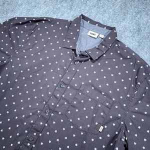 Camisa VANS Para Hombres XL Negra Estampado de Flechas Manga Corta Bolsillo con Botones Elástico - Imagen 1 de 9