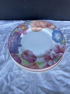 Set of 5 Gallo Design by Villeroy & Boch "Corolla" Floral Salad Plates 8 1/2" - Picture 1 of 5