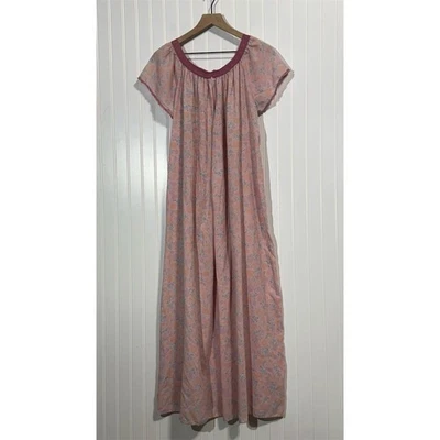 Camisón Vintage Floral Muumuu Rosa Encaje Pradera Casa Vestido Cottagecore M Foto 1 de 4