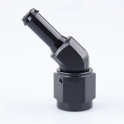 Barra de manguera giratoria de aluminio negro 45 grados hembra AN6 a 5/16", 6AN a... Foto 1 de 4