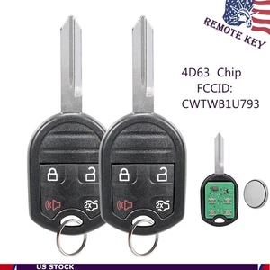 2 For 2007 2008 2009 2010 2011 2012 2013 2014 Ford Mustang Taurus Key Remote Fob - Picture 1 of 7