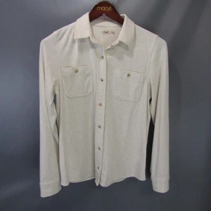Faherty Legend Strick Pullover Shirt Langarm Knopfleiste Taschen Creme Damen M - Bild 1 von 7