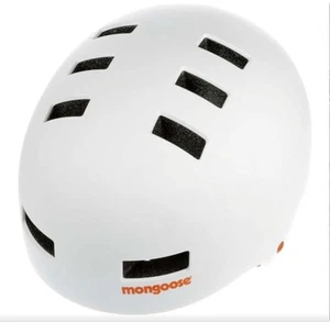 Mongoose White Hardshell BMX Skate Helmet - Medium - 56-59cm Youth/Adult - Picture 1 of 5
