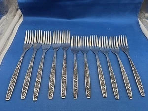 Lot of 11 Pageant HARVEST Stainless Dinner Forks 7 3/8" and Salad Forks 6 5/8" - Picture 1 of 7