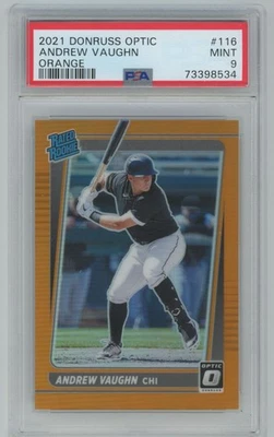 Andrew Vaughn 2021 Donruss Optic Orange RC /125 PSA 9 #116 Chicago White Sox - Image 1 of 3