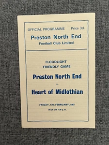 PRESTON NORTH END V HEARTS FRIENDLY 1967 - Picture 1 of 2