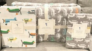 NEW Pottery Barn Kids Asher Airplane Wholecloth Twin Quilt Sham Sheet Set Planes - Picture 1 of 4