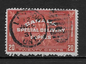  CANADA , 1930 , SPECIAL DELIVERY , E4 , 20c STAMP , PERF , USED , CV$15.00 - Bild 1 von 1
