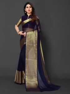 Beautifully Moss Chiffon one minute Ready To Wear Saree With Un-Stitched Blouse