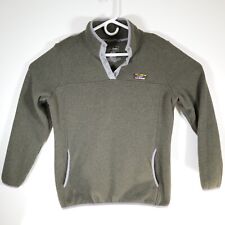 LL Bean Sweater Fleece Pullover T-Snap Green Men's Size Medium Regular