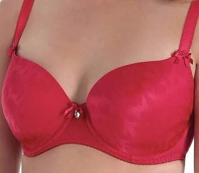 Curvy Kate Size 32D Smoothie Balconette Plunge T Shirt Bra CK2401 Red Wild Ruby - Image 1 of 4