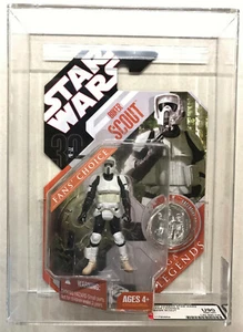 Star Wars SAGA Legends Biker Scout with Silver Coin AFA U90 (90/90/90) (2007) - Picture 1 of 3