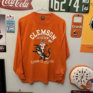 Vintage 1986 Gator Bowl Clemson University Long Sleeve Shirt Size Medium Great - Picture 1 of 7