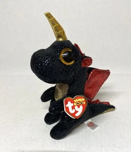 Ty Beanie Boos Grindal El Dragón Metálico Negro/Rojo Con Etiquetas - Imagen 1 de 11