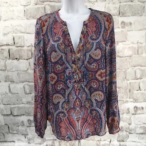 INC International Concepts Pagoda Paisley Women's SZ 2 Blouse - Picture 1 of 7