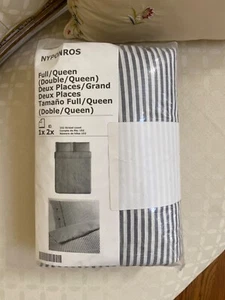 New IKEA Nyponros grey/white striped Full/Queen Set - Picture 1 of 5