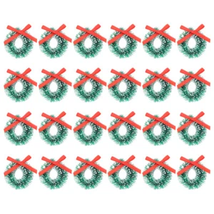 24Pcs Christmas Candle Rings Christmas Pine Wreath Christmas Tree Ornaments - Picture 1 of 20
