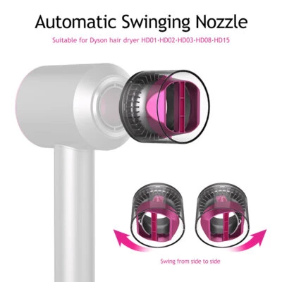 Accesorio de boquilla oscilante automático para secador de pelo Dyson HD01 HD02 HD03 HD08 HD15 Foto 1 de 4