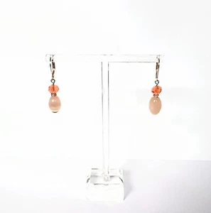 Peach Crystal Drop Earrings - Picture 1 of 1