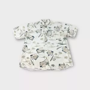 Michael Austin Rugged Wear Outdoor Shirt Beige Palm Tree Fishing Men Size XL - Picture 1 of 8