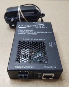 Transition Networks 100BASE-TX to 100BASE-FX Fiber Optic Media Converter - Picture 1 of 3