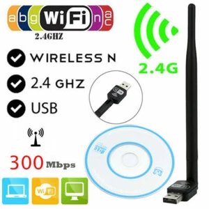 W/Antenna 300n 300Mbps Mini Wireless USB Wifi Adapter Network 802.11n/g/b - Picture 1 of 1
