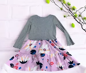 Vestido para niñas Tea con falda giratoria talla 8 rayas floral algodón manga larga - Imagen 1 de 7