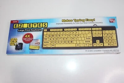 All Star EZ Eyes EE011106 Wired Keyboard Large Print As Seen on TV - New - Image 1 of 4