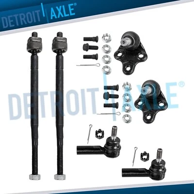 6 peças juntas esféricas dianteiras + kit de hastes de amarração externas internas para Toyota Corolla RAV4 Prizm - Imagem 1 de 4