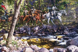 "Skirmish At Tomsbrook" by John Paul Strain Military L/E signed Print - Picture 1 of 1
