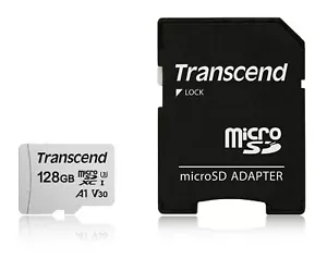 128GB Transcend 300S microSDXC UHSI U3 V30 A1 CL10 Mem Card SD Adapter 95MB/sec - Picture 1 of 3