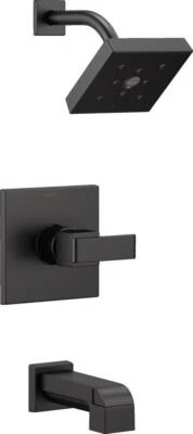 Delta Ara H2Okinetics Tub Shower Trim Matte Black-Certified Refurbished - Image 1 of 4