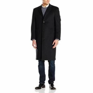 Hart Schaffner Marx Men's Cashmere Blend Long Top Coat, Charcoal, 40S Short  - Picture 1 of 1