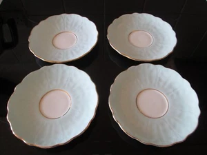 Vintage Aynsley saucers only x4 light blue - Picture 1 of 4