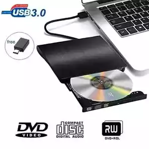 USB3.0+Type-C External Optical Drive, Portable CD/VCD/DVD Player, Plug-in Expand - Picture 1 of 9