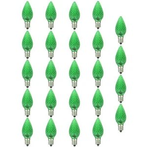 24 Pack Sunlite C7/3LED/0.4W/C/G/6PK LED Candelabra Based C7 Lamp, Green - Picture 1 of 2