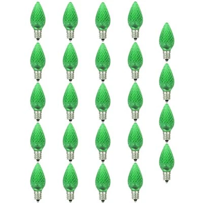 24 Pack Sunlite C7/3LED/0.4W/C/G/6PK LED Candelabra Based C7 Lamp, Green - Image 1 of 2