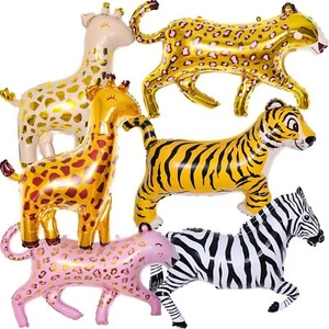 6Pcs Giant Jungle Safari Animals Balloons,Zoo Jungle Theme Party Decoration - Picture 1 of 8