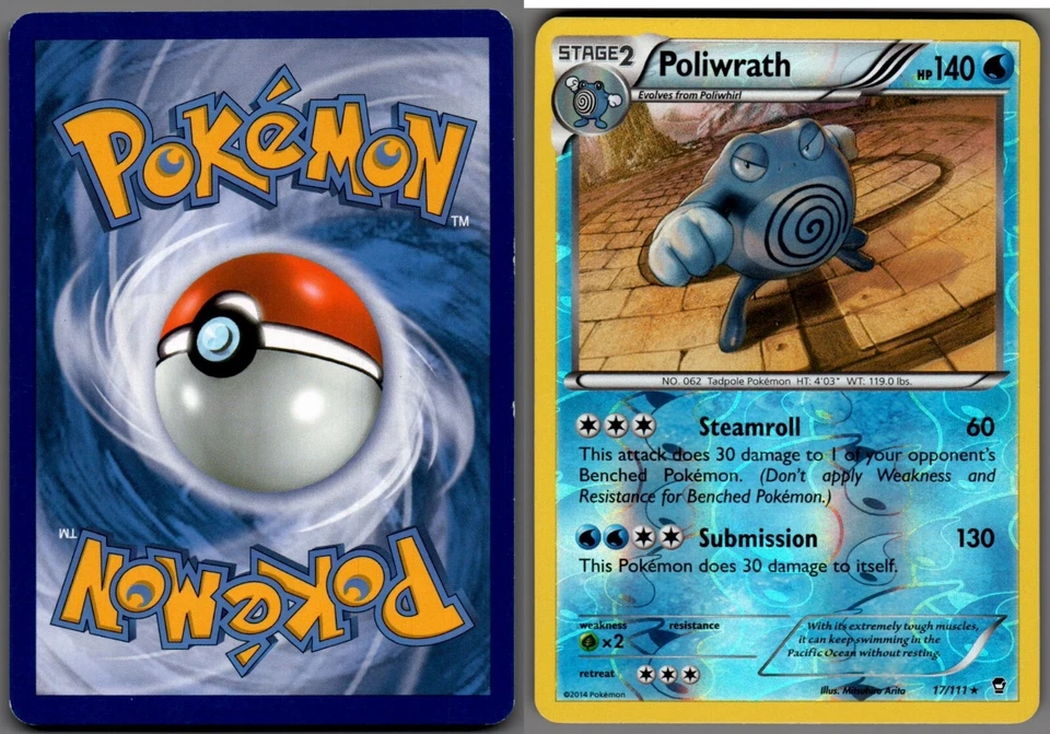 2014 Pokemon, XY Furious Fists, #17/111 Poliwrath, Reverse Holo Rare - Image 1 of 1