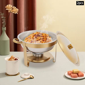 Esszimmer Herd 2 Stück Chafing Dish Buffet Wärmer Set Edelstahl Speisen Erwärmen USA - Bild 1 von 12