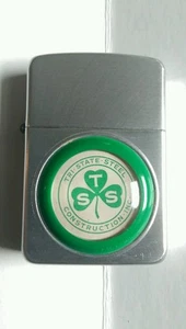 Vintage windproof flip top lighter Aluminum made in USA green clover NOSa6 - Picture 1 of 12