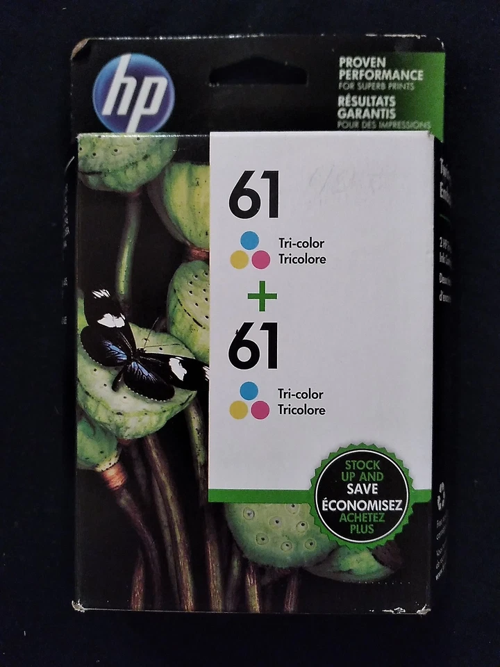 HP 61 (CZ074FN140) Cyan/Magenta/Yellow Ink Cartridge - 2 Pack