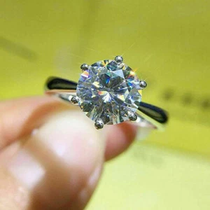 1.98CTW Round IGI Certified Lab Grown Diamond Solitaire Ring 925 Sterling Silver - Picture 1 of 11