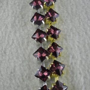 8mm vino rojo cristal pedrería cierre plata oro copa cadena moda - Imagen 1 de 9
