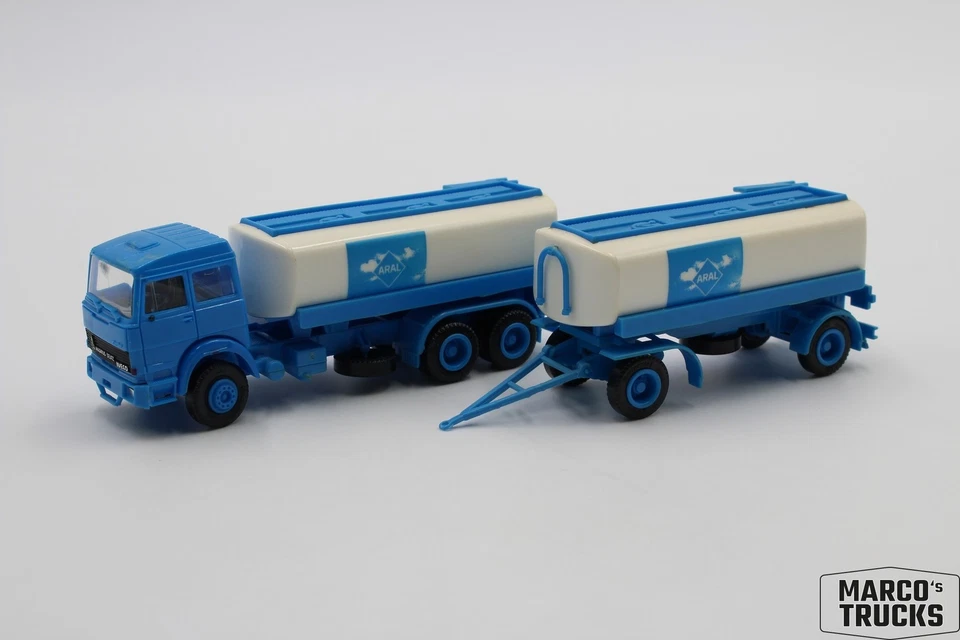 Herpa Magirus-Deutz Iveco Turbo tank drawbar truck "Aral" 1:87 /H25906 - Image 1 of 1