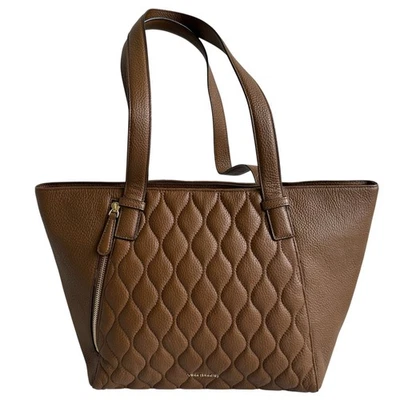 Vera Bradley Avery Cognac Brown Quilted Leather Tote Work School Shoulder Bag - Image 1 of 4