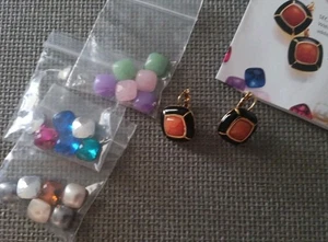 NEW Joan Rivers 10 Color Interchangeable BLACK ENAMEL Earrings - Picture 1 of 1